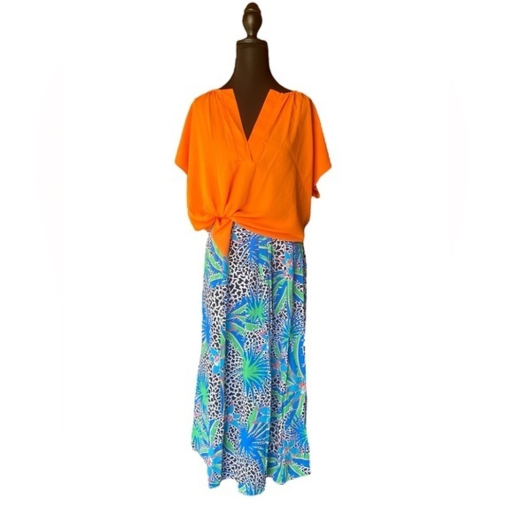 Vintage Worthington Skirt, Tropical Abstract Design, 34” Length Size 10, 80s 90s - Picture 1 of 8